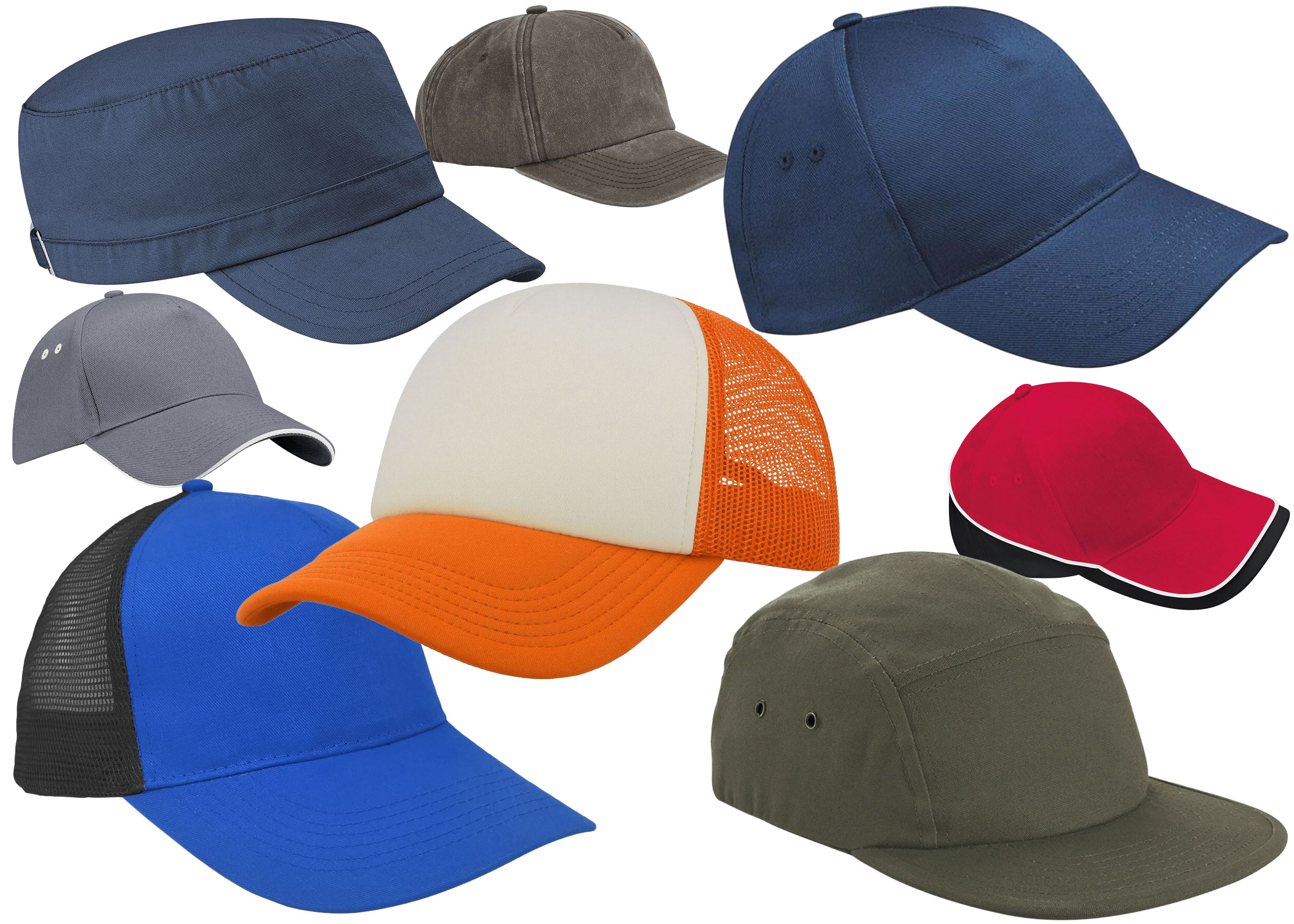 Diversi modelli di cappellini